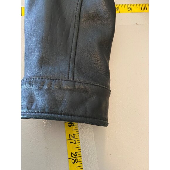 Andrew Marc Mens Black Leather Jacket Thermolite Plus Quilted Lining Large - Picture 15 of 15